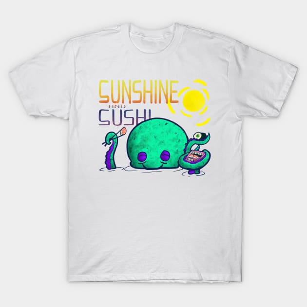 Sunshine And Sushi Octopus T-Shirt by jw608